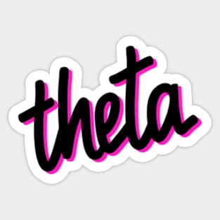 Greek Alphabet: theta (black-pink) Sticker